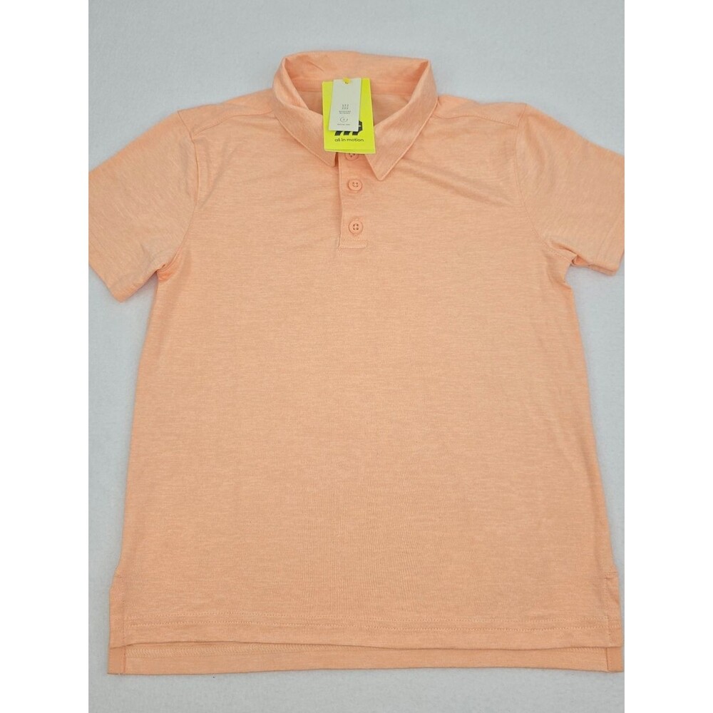 All In Motion Boy's Peach Polo Shirt Short Sleeve Size XS (4/5) NWT AR-3451